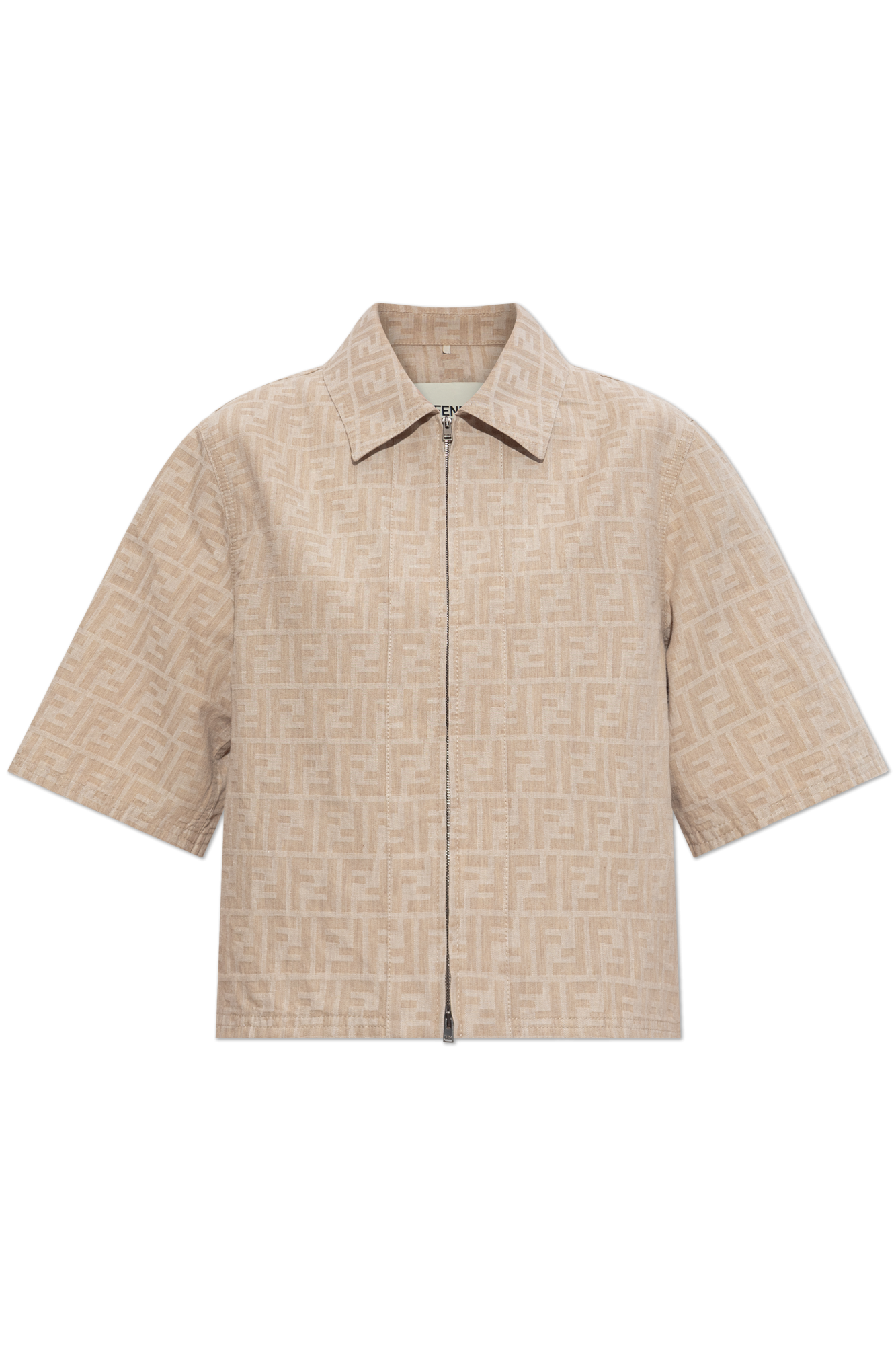 フェンディ FENDI Tシャツ トップス FFロゴ ベージュ メンズ